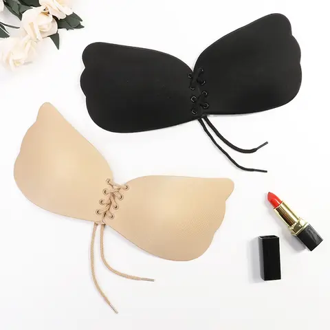 Seamless Self Adhesive Fly Bra Women Strapless Push Up Bras Stick On Sexy Lingerie Invisible Silicone Chest Paste Plus Size ﻿