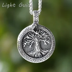 2024 Nordic Yggdrasil Viking Tree of Life Pendant Necklace Stainless Steel Vintage Ouroboros Necklace Men Amulet Jewelry