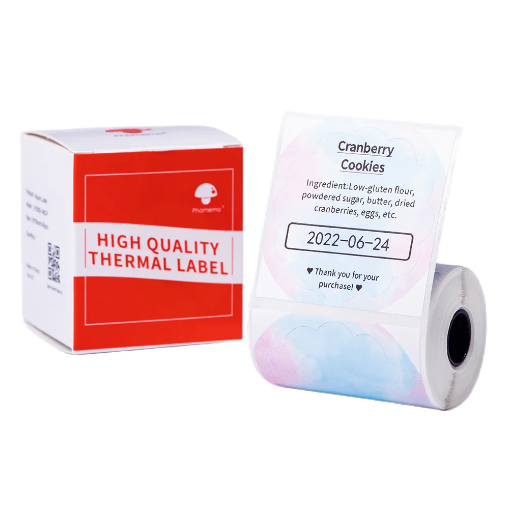 500pcs Phomemo 50mm Label Sticker DIY Thermal Label Paper for Compatible with M110 M120 M220 M221 PM246S PM241-BT D520Printer