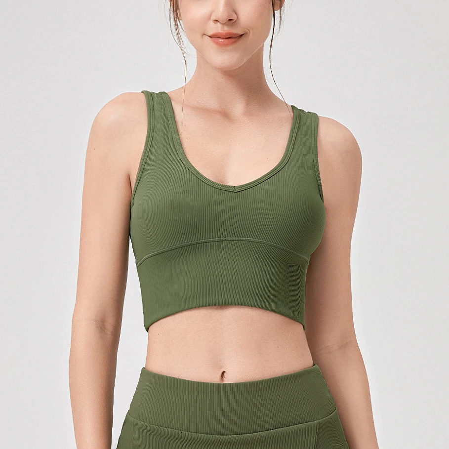 

Gym Top No Padding Yoga Vest Summer Workout Clothes Woman Pilates Clothing New Tank Tops Women Sportswear Green Yellow White XXL