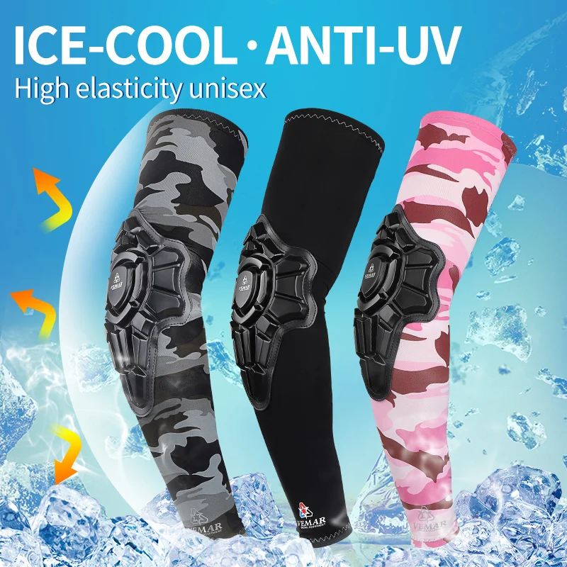 Summer Men Women's Couples Motorcycle Elbow Brace Ice Sleeve Sun-proof Bicycle High Elastic Anti-fall Cycling Elbow Protector