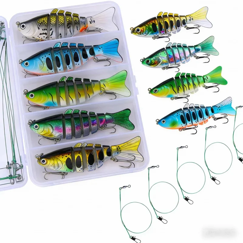 

5One Pack100mm15.6GMulti-section bionic lure for fishing, specifically designed for sea bass, blackfish, and freshwater fishing