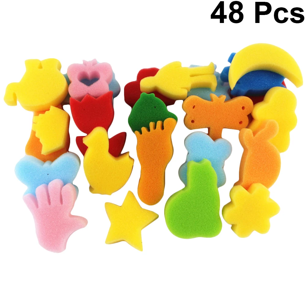 48 Pcs Letter Painting Set Child Kids Toys Children Drawing Sponge Colorful Stamper