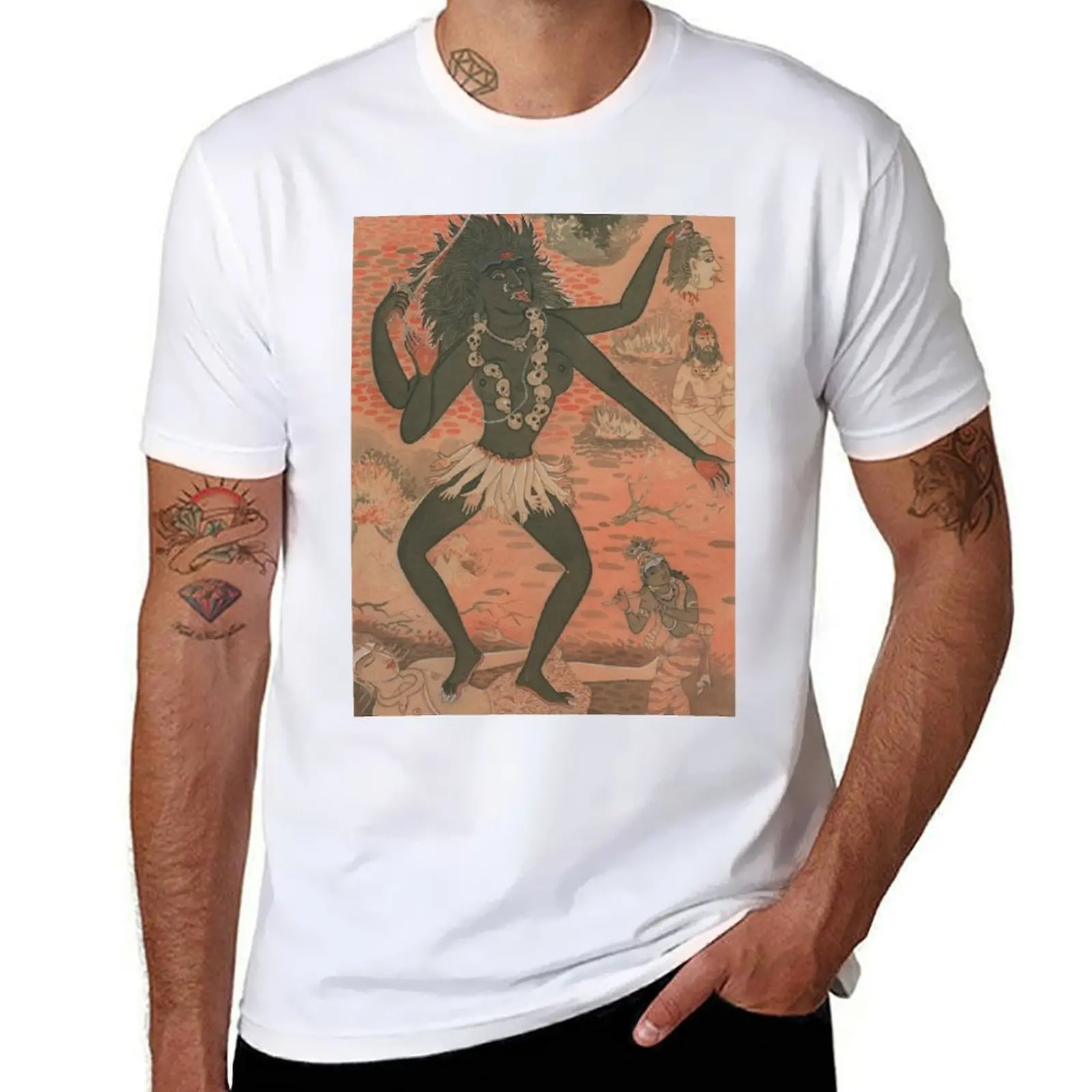 

Kali Devi & Krsna T-Shirt t shirts for man cotton soft cotton t shirt pack man t shirts graphic T-Shirt
