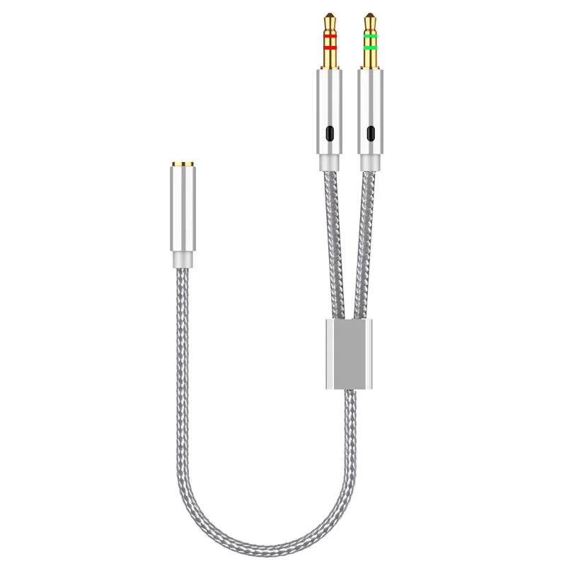 0.25m 0.5m 1m 3.5 mm stereo mini jack 1 Female to 2 Male Y Splitter Earphone to PC Computer Audio Cable for earphone to Computer