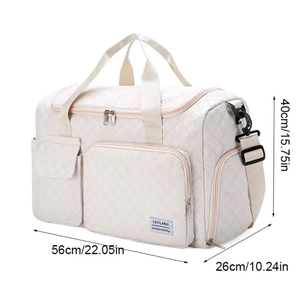 Fashion Oxford Luggage Bag Solid Color Large Capacity Quilted Gym Bag Wet Dry Separation Organizer Travel Handbag Girl