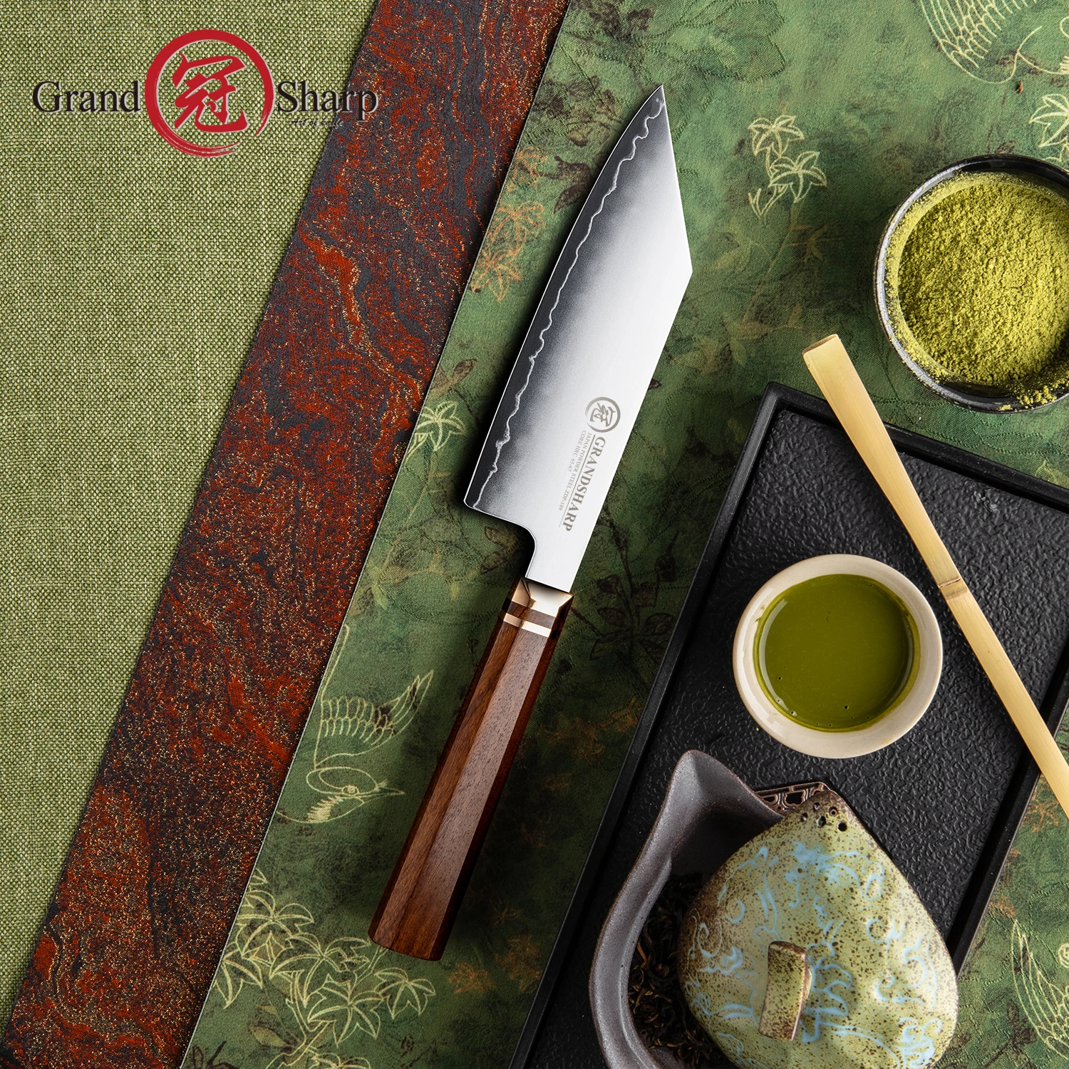 Grandsharp 5.5''Bunka Knife 3 Layer Composite Steel ZDP-189 Core 420J2 Stainless Steel Professional Kitchen Knife Wood Handle