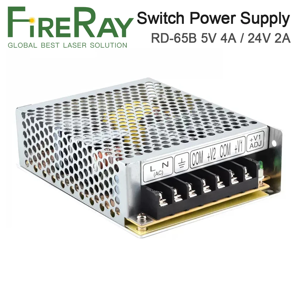 FireRay Original MeanWell 65W Switch Power Supply RD-65B 5V 4A / 24V 2A DAUL Output For Laser Machine