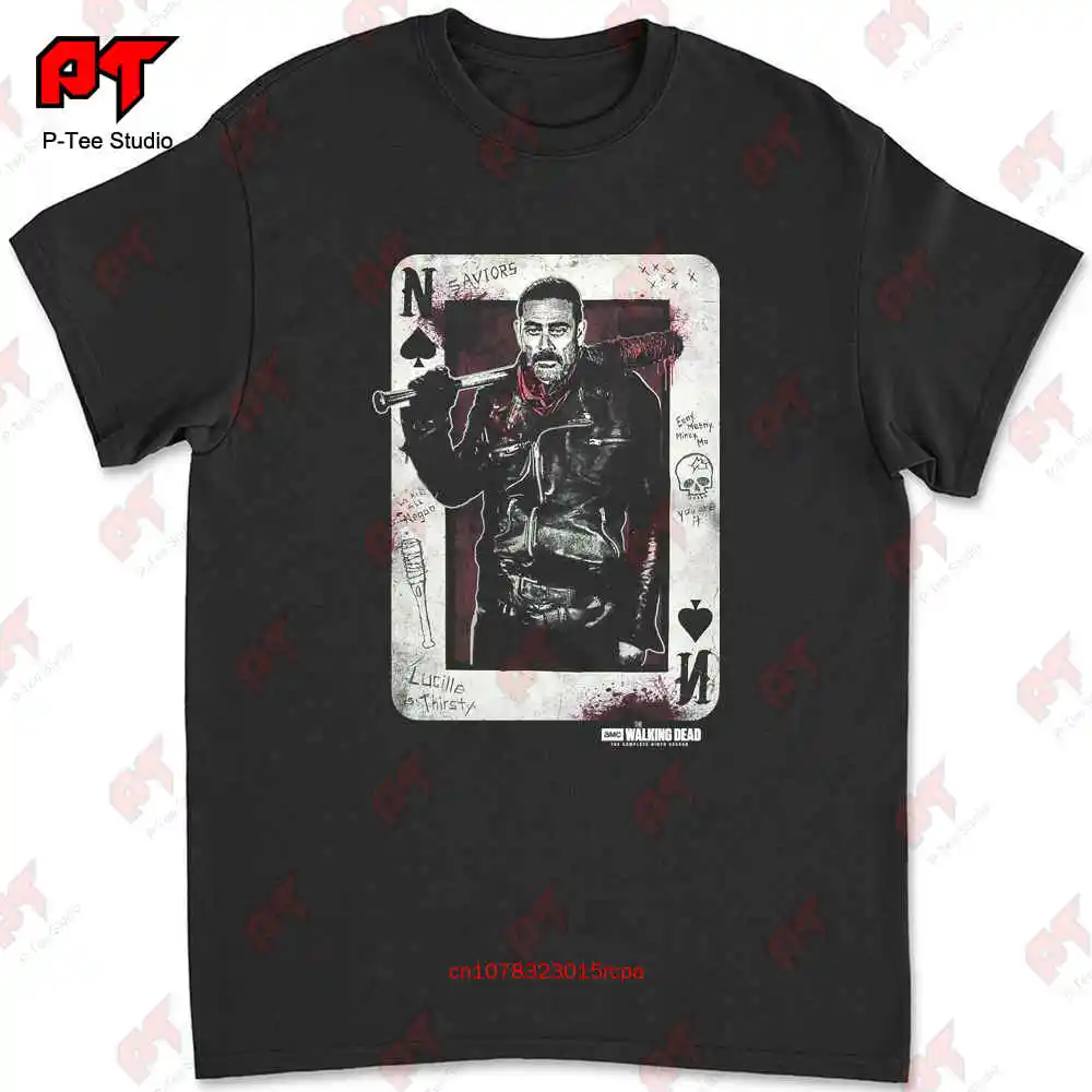 The Walking Dead Twd Negan Playing Card Walkers Zombies T-shirt N8MR