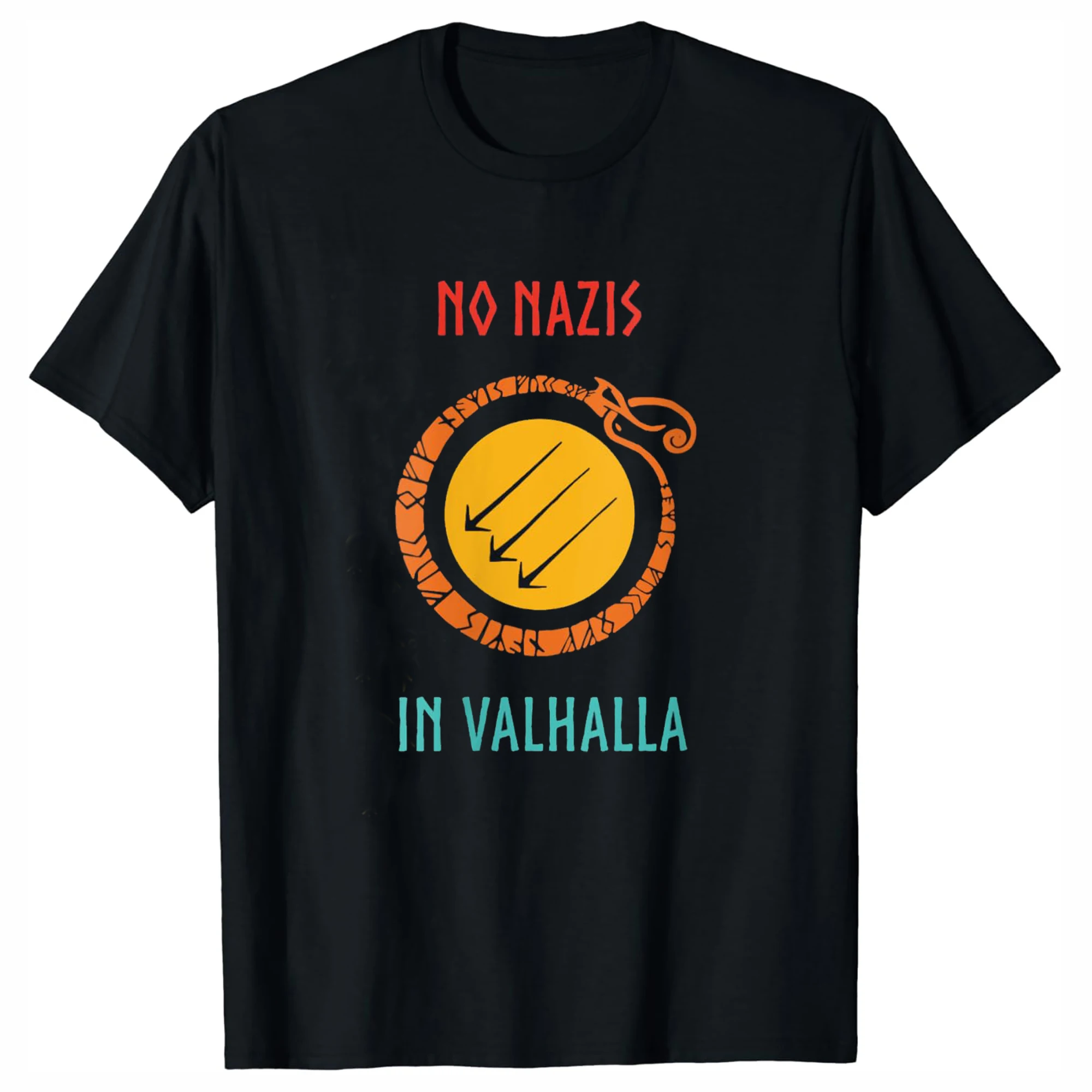 

No Nazis in Valhalla Funny Vintage T-Shirt 100% Cotton O-Neck Short Sleeve Summer Casual Mens T-shirt Streetwear