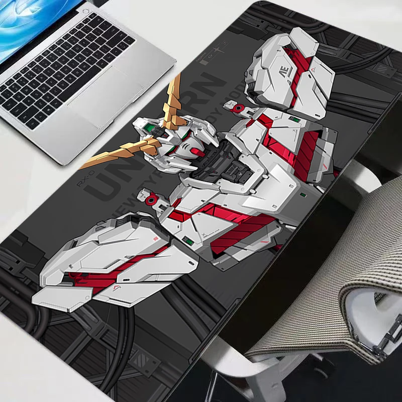 لوحة ماوس للألعاب بتصميم غير قابل للانزلاق بحافة مطاطية مخيطة من Gundam حصيرة مكتبية ميكانيكية محارب لوحة مفاتيح ألعاب ولوحة ماوس للعمل المكتبي