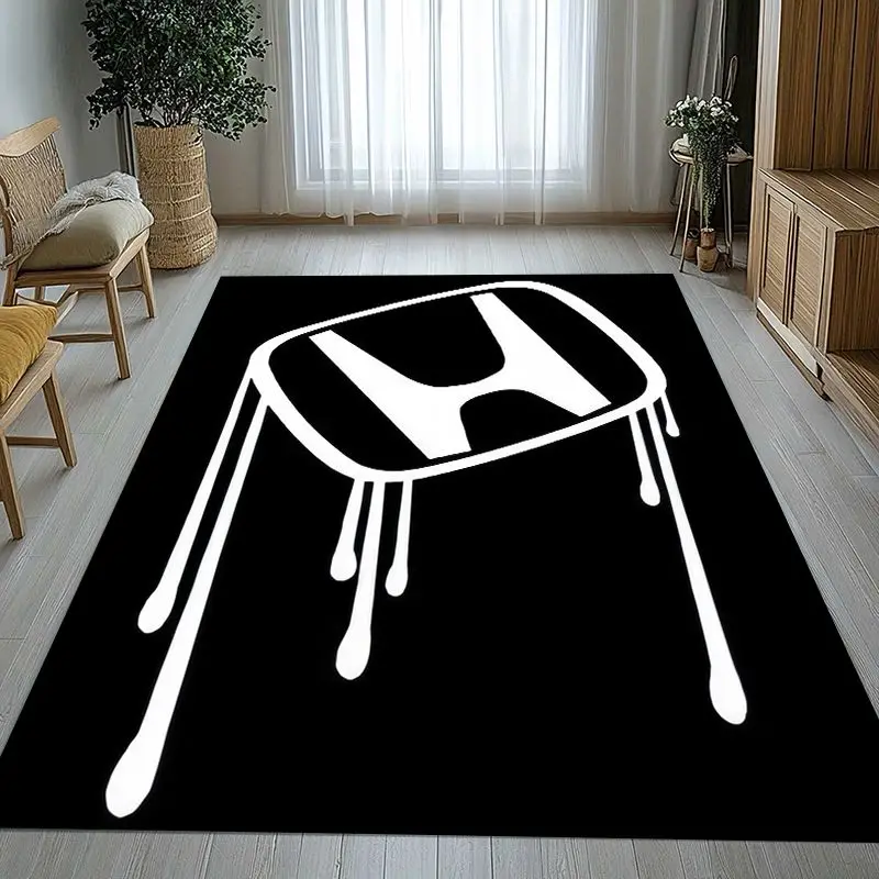 Retro H-HONDA HRC Racing Biker Garage Moto Soft Non-Slip Large Area Rug for Living Room,Bedroom Carpet Mat for Sofa,Home Decor