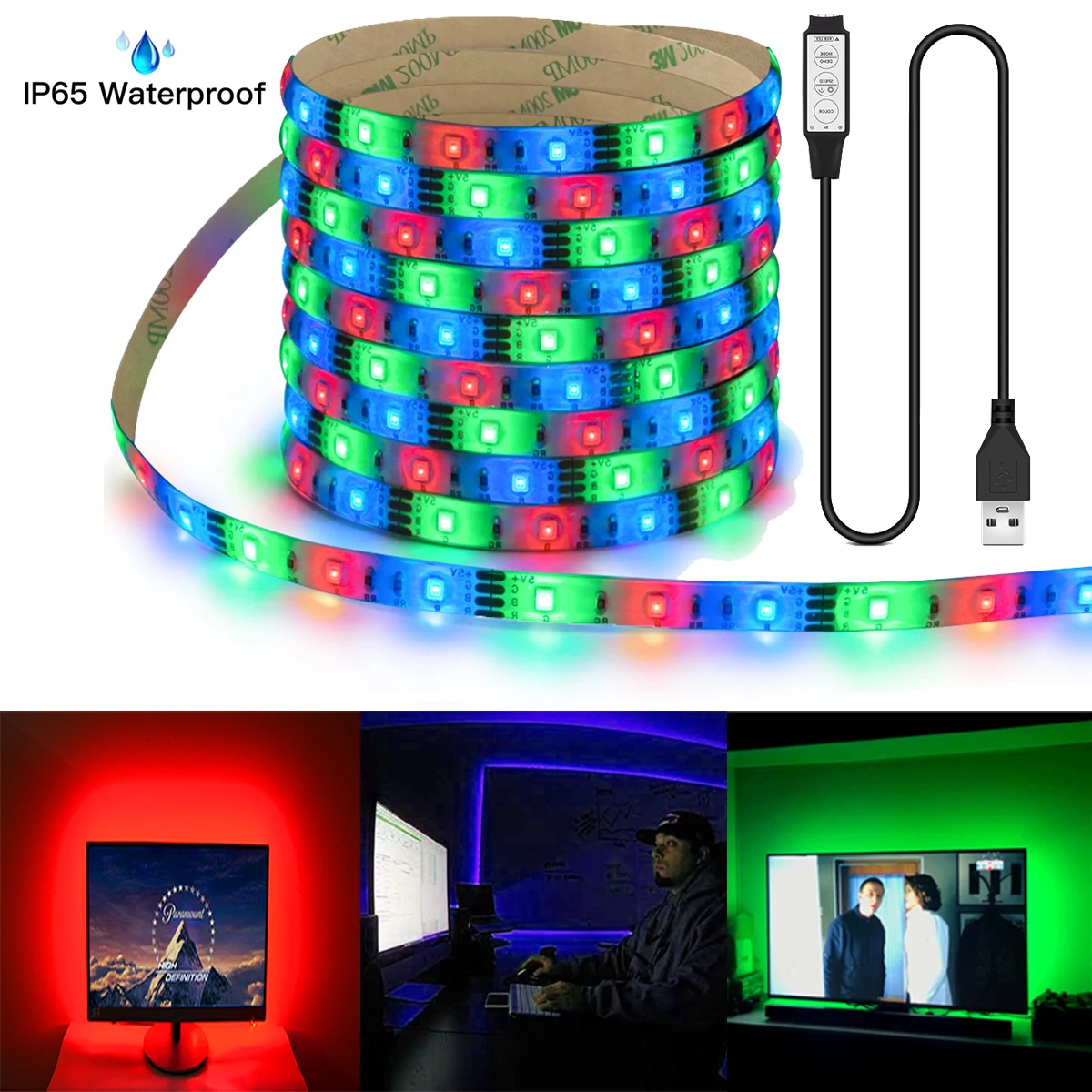 Led Usb Light Strips 2835 Led Rgb Tape Dimming Children Gaming Room Decoration Waterproof Tv Backlight Led Wall Room Chain Light