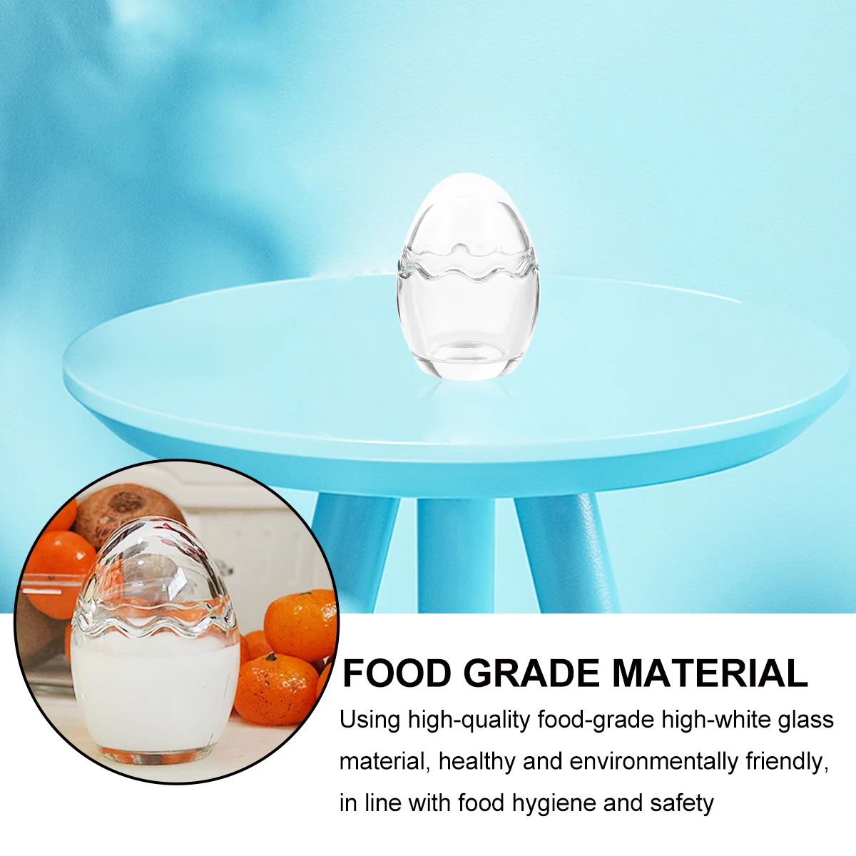 

2Pcs Glass Pudding Cup Egg Style Yogurt Dessert Jar Suitable for Coffee Smoothie Easy Rinse Clean Fun Shaped Kitchen Gadget