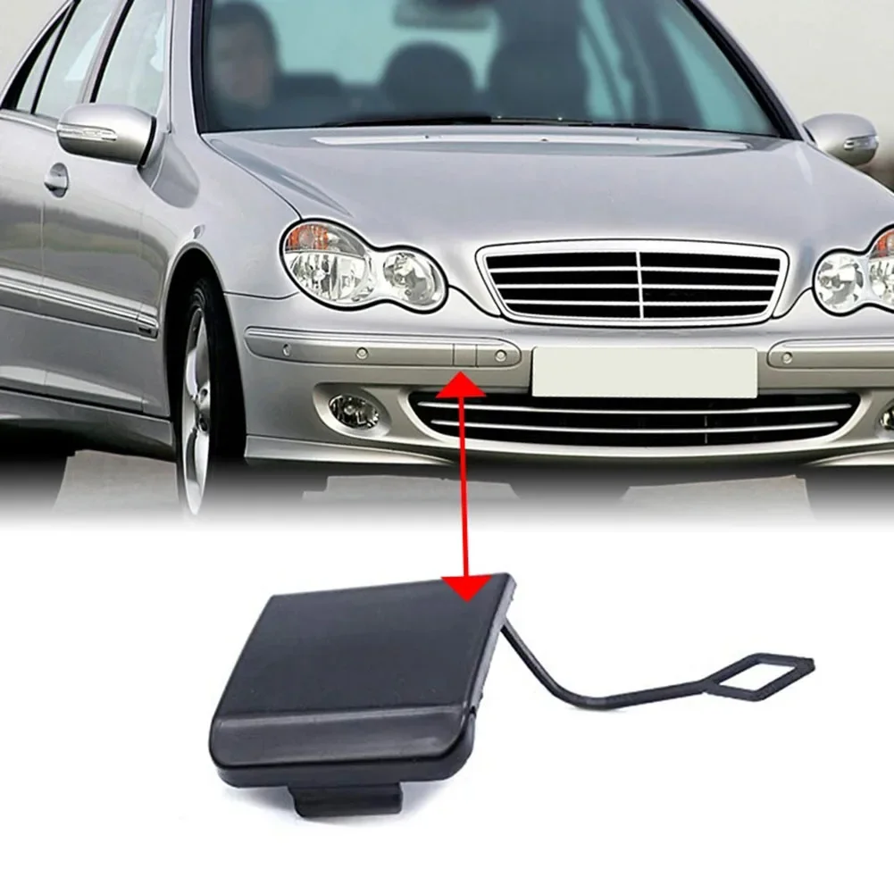 For Mercedes Benz W203 C Class Black Front Bumper Tow Hook Winch Cover 2038850026 Replacement Installation