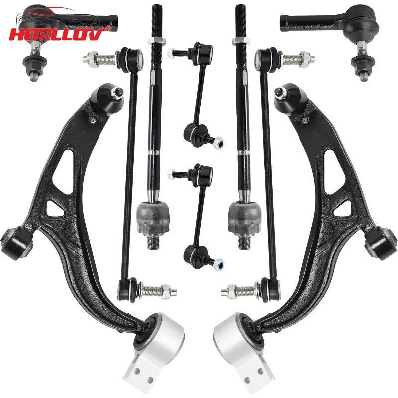 10PCS Front Lower Control Arm Kit for Ford Explorer 2011-2019 Ford Police 2013-2019 Front and Rear Sway Bar Links Tie Rod Ends