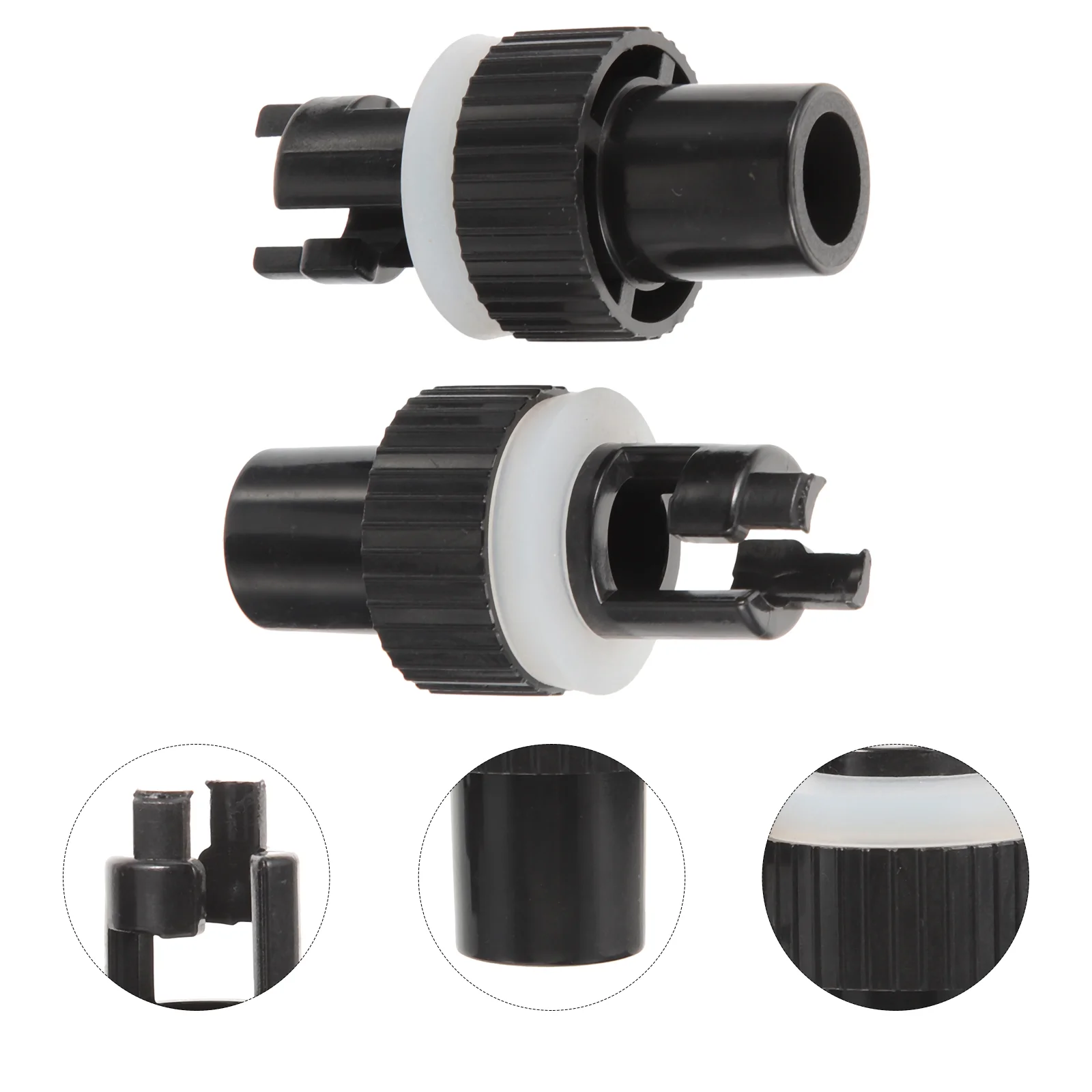 2 Pcs Kayak Air Valve Adapter Boat Accessories Quick Inflate Marine Fast Black Anti-leakage