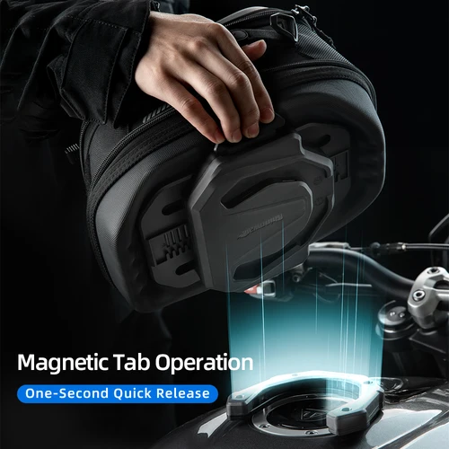 Imagen 2 del producto Rhinowalk-bolsa de tanque magnético para motocicleta, equipaje de motocicleta expandible de liberación rápida de 5L-6,5l con cubierta para lluvia, accesorios para motocicleta
