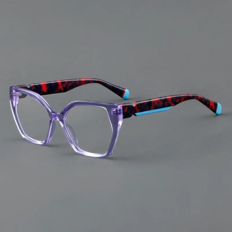 Gafas de ojo de gato elegantes para mujer, anteojos de lectura elegantes, montura personalizable, rojo, Morado, rosa, marrón