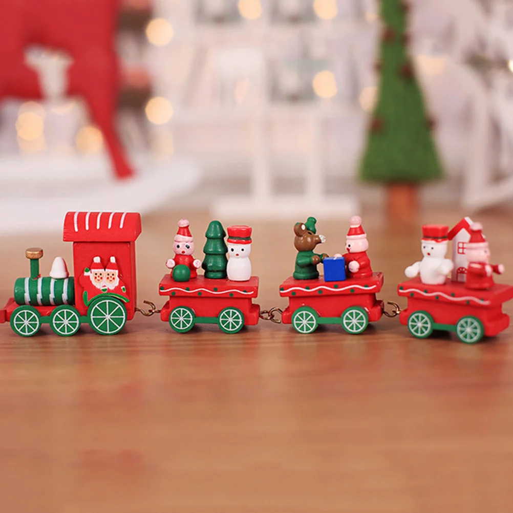 

2 Pcs Small Train Decoration Ornaments Decorations Christmas Decorative Desktop Trains for Trees Mini