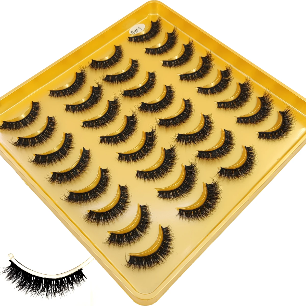 16 pairs of soft natural artificial mink eyelashes 3D fluffy dramatic false eyelashes