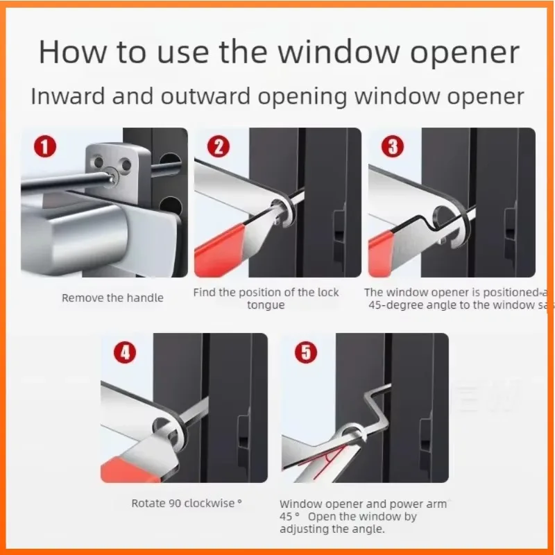 Durable Thickened Window Latch Opening Tool Set, Practical Repair Accessory to Restore Faulty Inward-Outward Casement Window