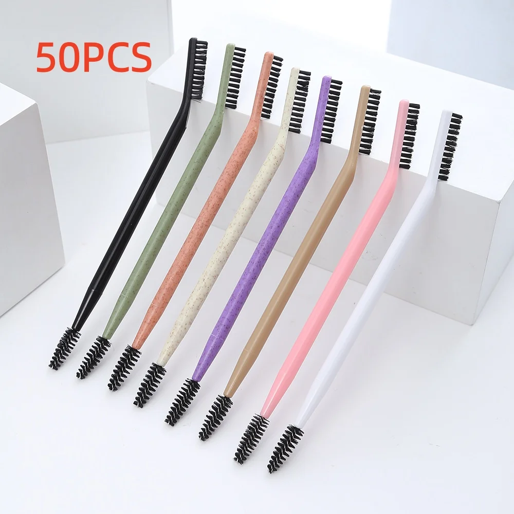 50 Pezzi Spazzola Riutilizzabile a Doppia Punta per Sopracciglia e Ciglia, Pettine per Sopracciglia, Strumento per la Cura e il Trucco delle Sopracciglia