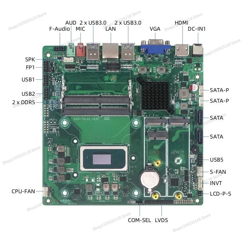 For I5i7 Main Board MINI-ITX All-in-one Machine Mini Small Main Board 17 * 17 with Lvds