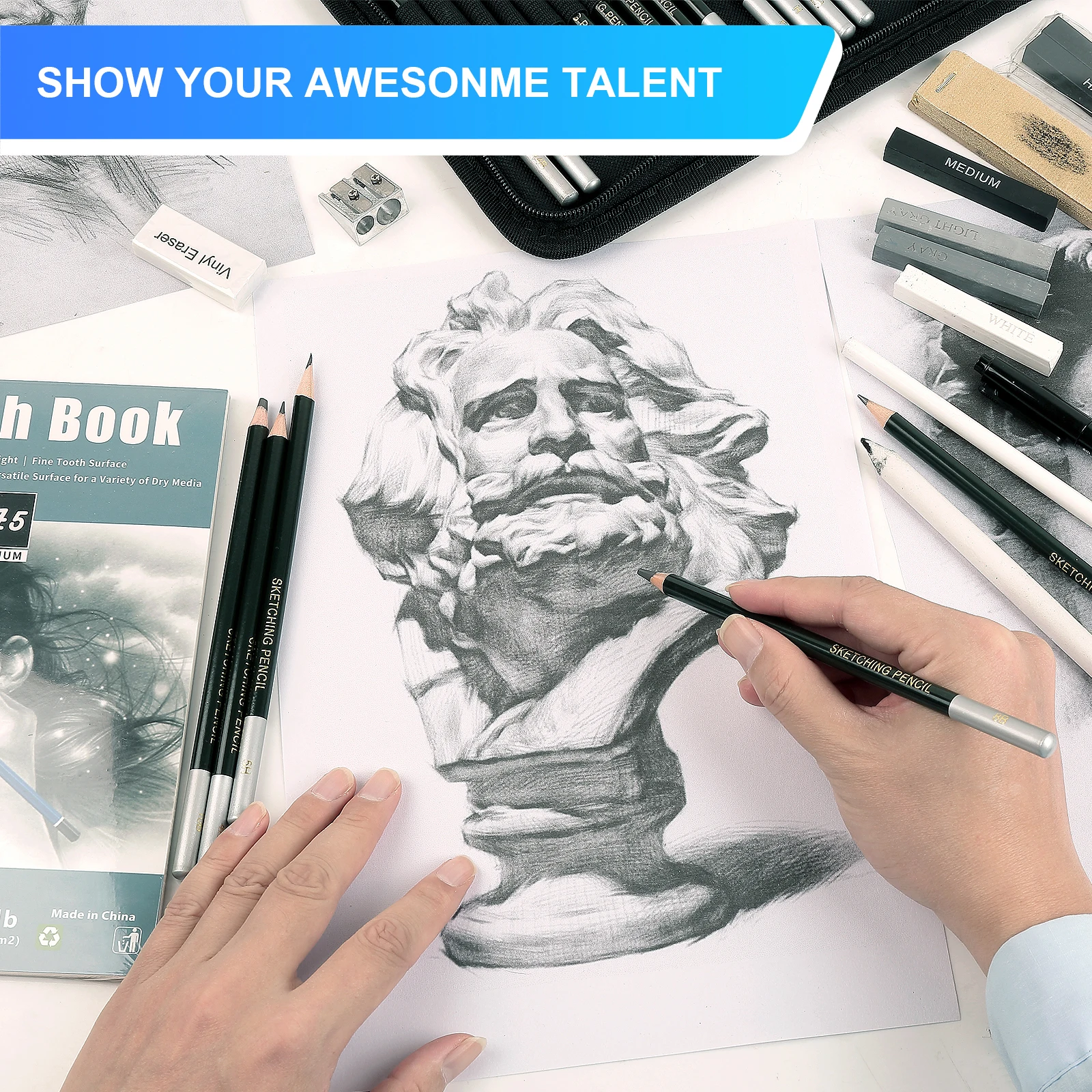 12/20/25/54/70 pcs Drawing Sketching Coloring Set Drawing Pencils & Sketching Kit Art Tool Kit Professional Art Supplies Set