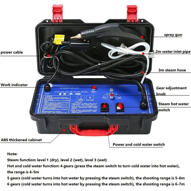 Limpiador a vapor de alta presión, máquina de limpieza manual para el hogar, cocina, aire acondicionado, coche, Auto, 220V, 110V