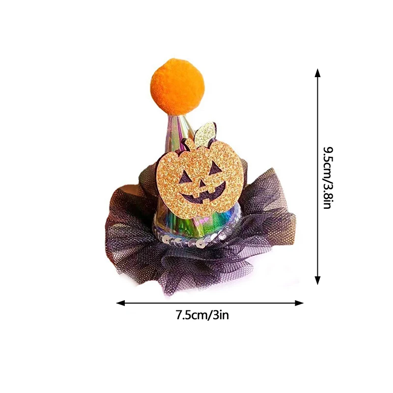 Заколка для волос на Хэллоуин, украшение, светящаяся лампа, кружевная шляпа, заколка для волос, украшение для Хэллоуина, украшение для волос
