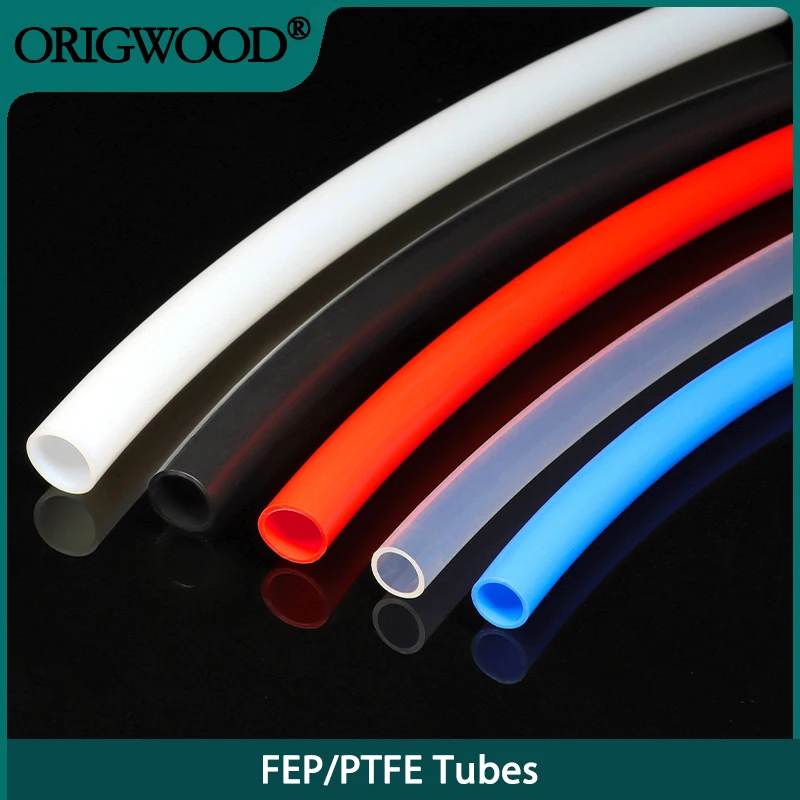 1~10m PTFE Tube FEP Pipe For 3D Printer Parts ID 0.5 1 2 2.5 3 4 5 6 7 8 10 mm Rigid Pipe 600V 3KV F46 PTFE Insulated Hose