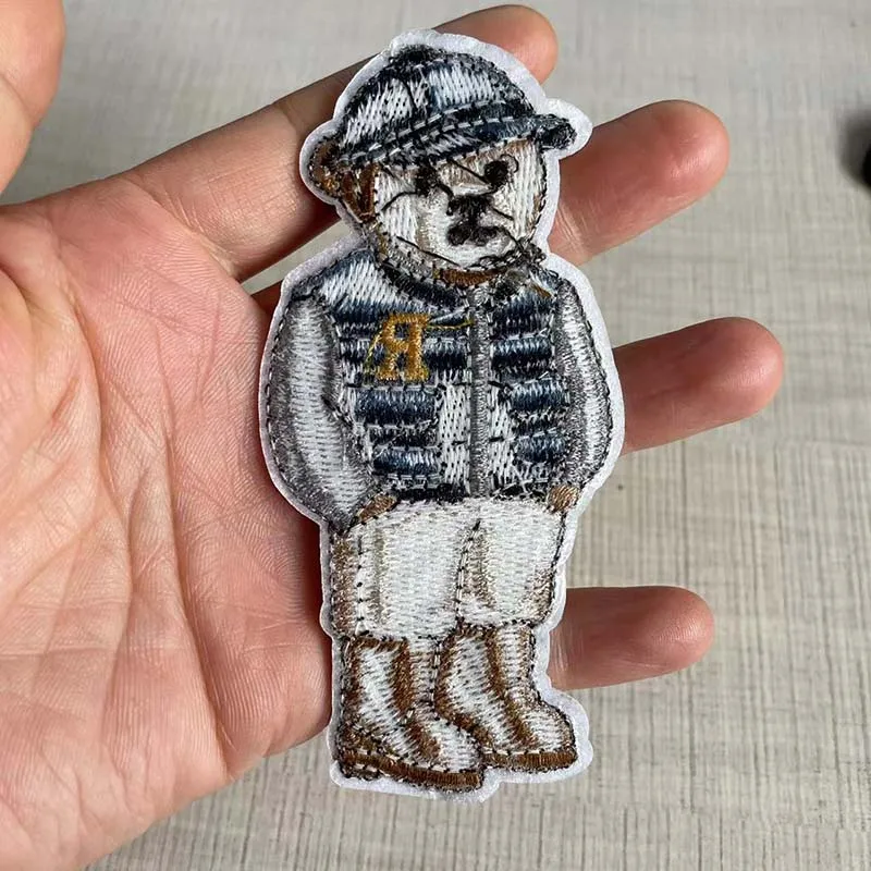 Cartoon-Teddybär-Aufnäher zum Aufbügeln, Kinder-Stickerei-Applikation, Wärmeübertragungsaufkleber für T-Shirts, Kleidung – Detail 6