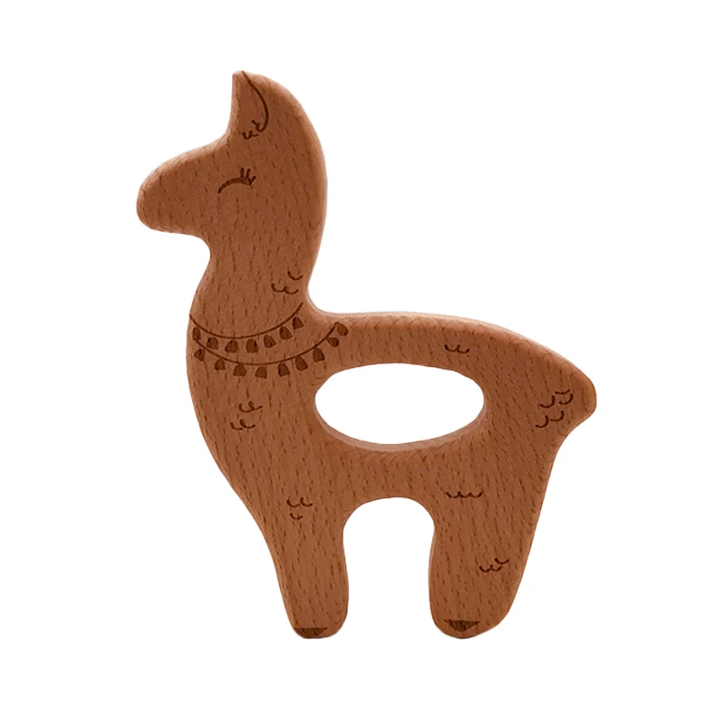 ABCPICK Wooden Ring Food Grade Deer Beech Eco-Friendly Natural DIY Pacifier Chain Jewelry Making Handmade Accessories