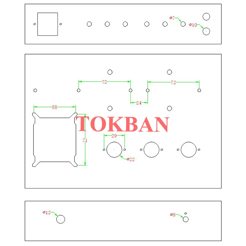 Tokban 300*190*60mm 6n2 6p1 Tube Amplifier Chassis Enclosure Stainless Steel with Base Plate Side Plate DIY Amplifier Audio Case