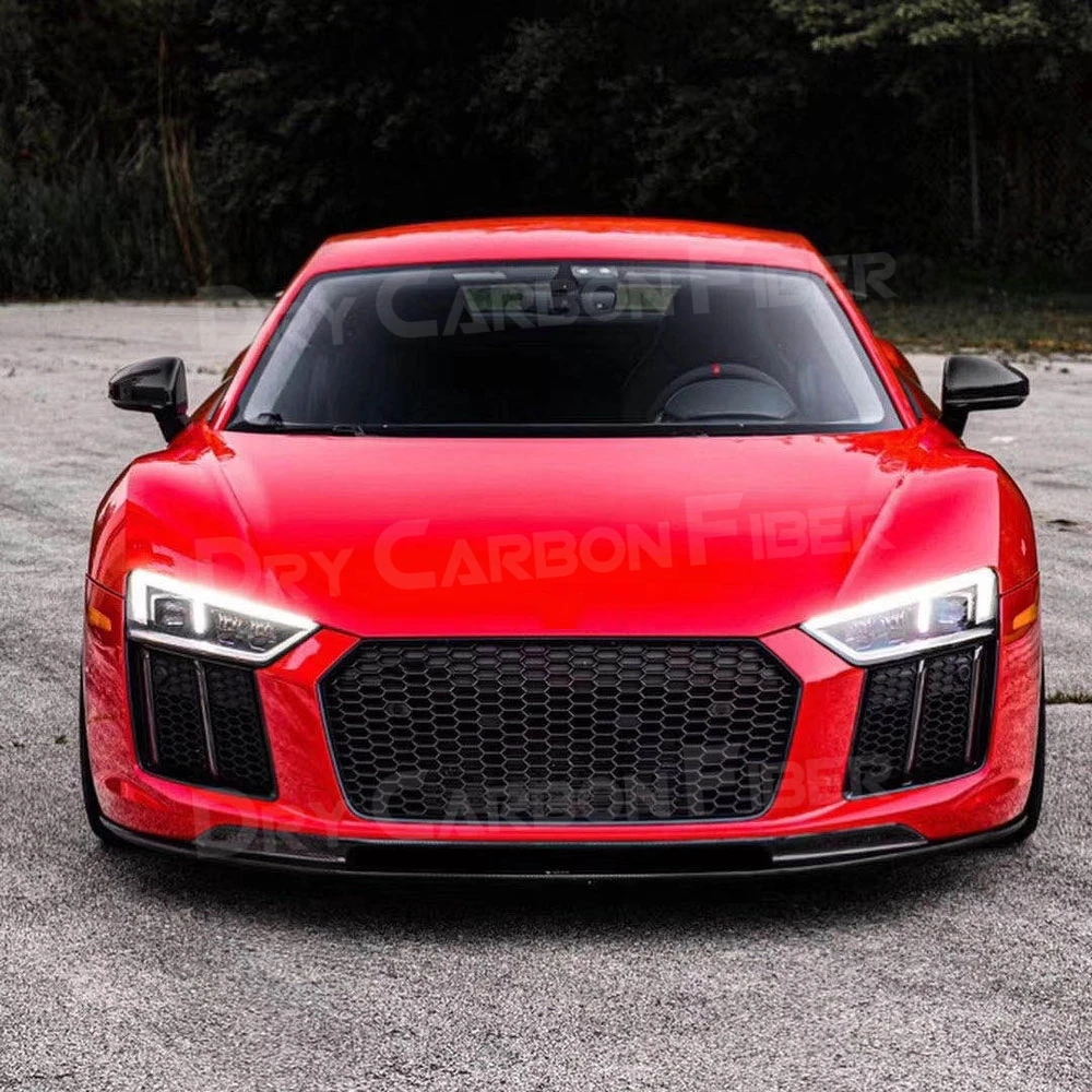

Передний бампер из сухого углеродного волокна, спойлер для подбородка для Audi R8 V8 V10 2017-2020 FRP, защитная пластина для подбородка, Стайлинг автомобиля