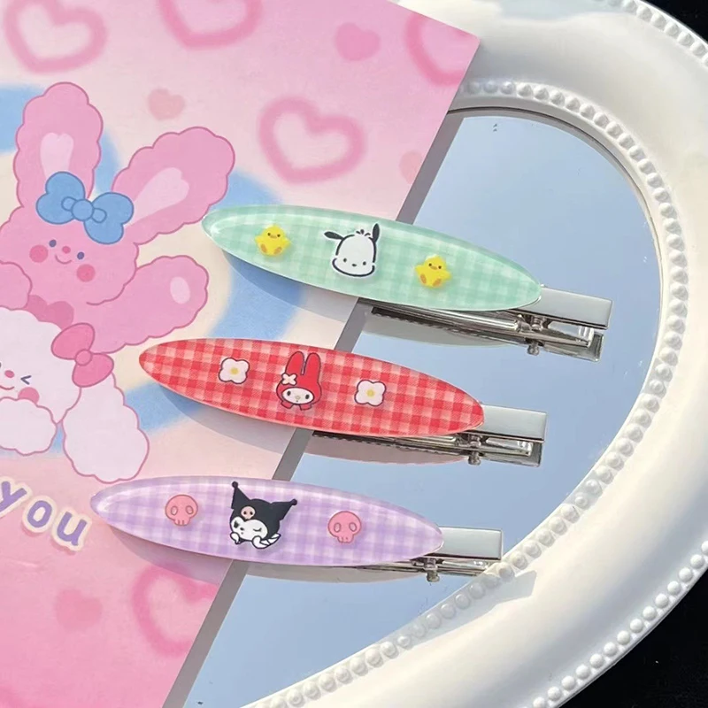 1Pc Meisje Cadeau Anime Sanrio Haarspeld Kawaii Melodie Cartoon Haaraccessoires Meisje Studente Pony Met Zoete Haardecoratie