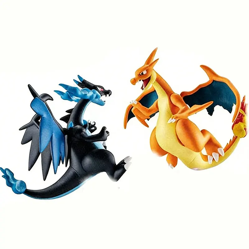 Bandai Gashapon Pokemon Mega Charizard X Mega Charizard Y Assembled Articulated Collectible Model Statue Plastic Model Toys