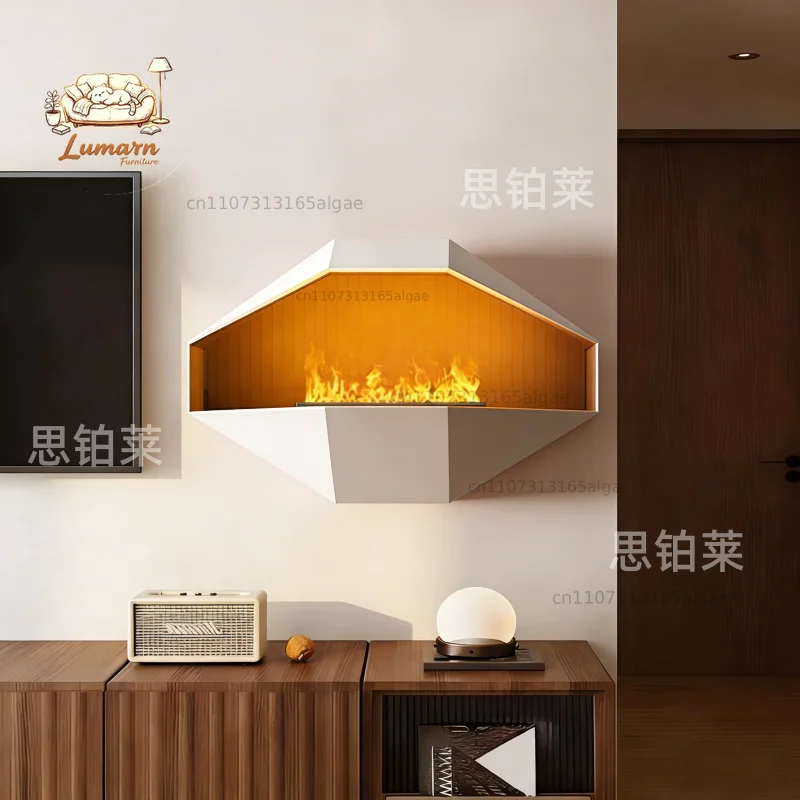 High-end custom movable wall-mounted alcohol fireplace villa living room fireplace ethanol heating furnace smoke-free