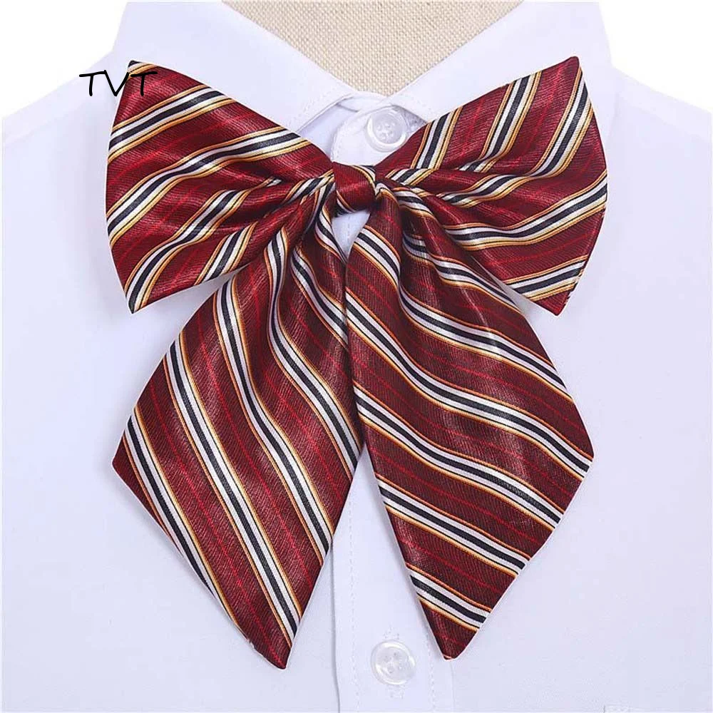 Stripe Airline Stewardess Necktie Korean Style Nurse Neck Wear School Students Neckties Sailor Suit Bowtie Shirt Accessory