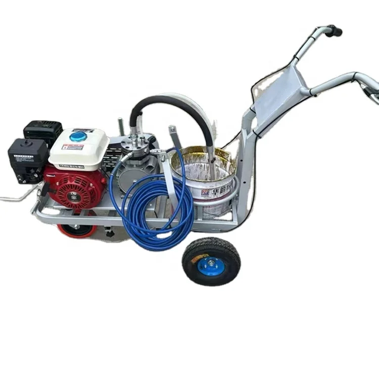 Walk Behind Cold Spray Road Marking Machine Airless Sprayer For School Playground Sports Court Line Drawing