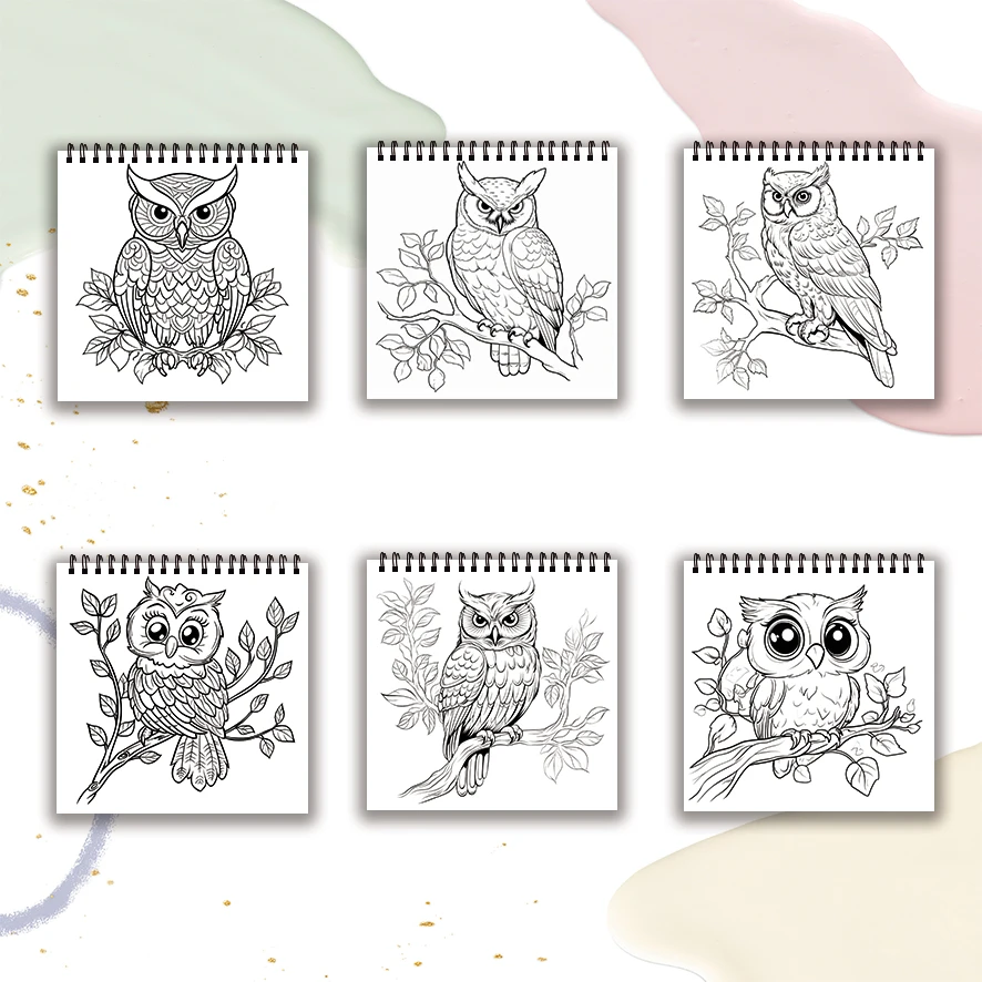 Owl Adult Coloring Book 22 Pages 8.27x8.27 Inch Perfect Gift for Stress Relief