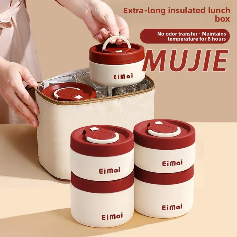 

Long-Lasting Insulated Lunch Box 24-Hour Thermal Container for Winter Student Bento Box Nordic Sle 4-Layer Stainl Steel