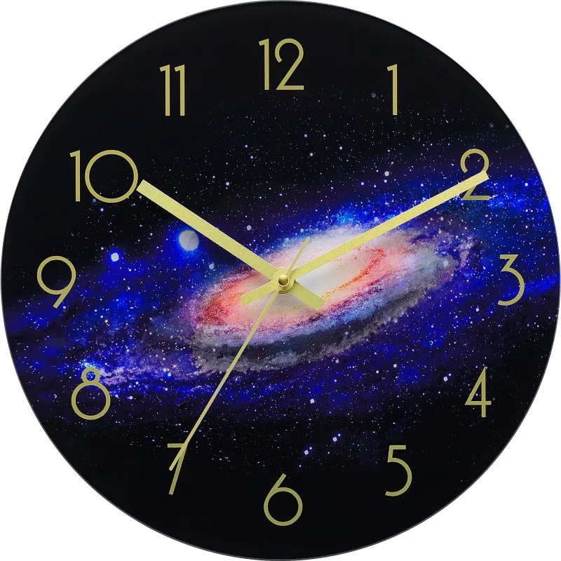 Cosmic starry sky luminous wall clock three-dimensional acrylic bedroom living room decoration silent wall clock