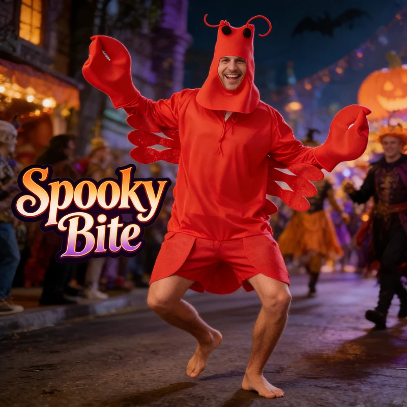 

Костюм для взрослых в стиле омаров, для выступлений на сцене, Хэллоуина, косплея, в стиле Fun Ocean, цельный комплект