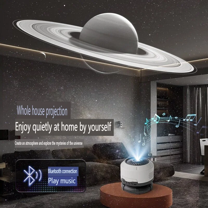 Veilleuse pour projecteur Galaxy avec haut-parleur Bluetooth, lampe de projecteur ciel étoilé avec 13 diapositives, mise au point réglable HD pour la décoration de la maison