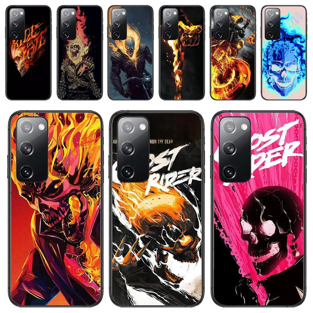 Marvel Ghost Rider Phone Case For Samsung Galaxy S23 S21 S10 S30 S20 S22 S8 S9 S30 Pro Plus Ultra Fe Black TPU Silicone Cover