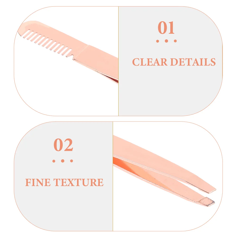4pcs แหนบคิ้วสแตนเลส Rose Gold Lash Applicator เครื่องมือ Eyebrow Plucker Precision แหนบน้ําหนักเบาแบบพกพา