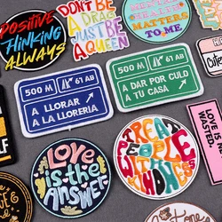 Iron On Patch Slogan Patch Embroidered Patches For Clothing thermoadhesive Patches On Clothes DIY Words Badges patch On Backpack