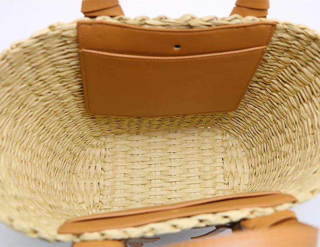 Summer Bag Large Capacity Tote Designer Wicker Woven Women Handbags Summer Beach Bali Straw Bag Lady Travel Big Basket Purse